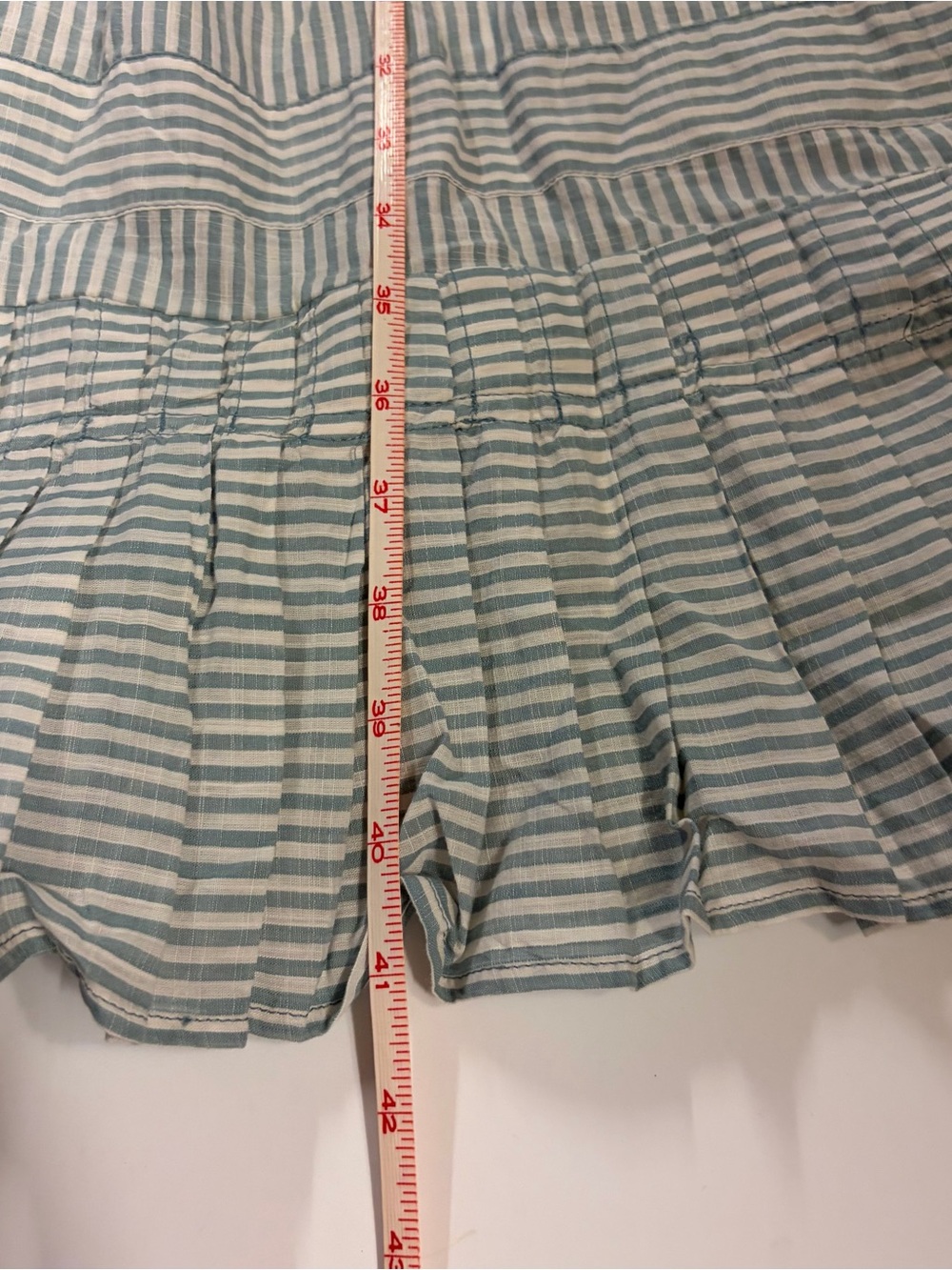 Celandine for Anthropologie Blue & White Striped Cotton Summer Dress - Picture 12 of 13